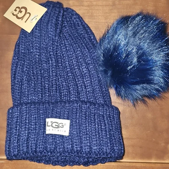 3 UGG Knit Beanie Trio - Navy, Black, Cream - Picture 3 of 14